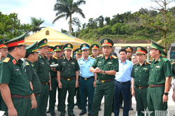 Thượng tướng Nguyễn Trường Thắng khảo sát chuẩn bị tổ chức Chương trình Giao lưu hữu nghị quốc phòng biên giới Việt Nam - Lào lần thứ 3