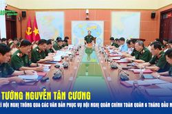 Đại tướng Nguyễn Tân Cương chủ trì Hội nghị thông qua các văn bản phục vụ Hội nghị quân chính toàn quân 6 tháng đầu năm 2026
