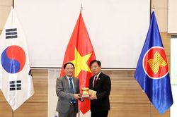 Chủ tịch UBND tỉnh Gia Lai Phạm Anh Tuấn làm việc với Đại sứ quán Việt Nam tại Hàn Quốc