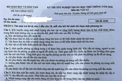 Đề thi chính thức môn Vật lý Kỳ Thi tốt nghiệp Trung học phổ thông 2026 (PV)