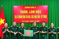 Chính ủy Quân khu 5 kiểm tra, làm việc với các cơ quan, đơn vị quân đội ở Gia Lai