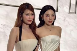 Kỳ Duyên mặc váy cut-out hở bạo, tự tin ôm eo Thiên Ân ở chốn đông người