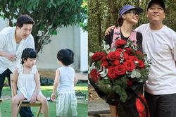 Khung cảnh đẹp như tranh của gia đình Trường Giang - Nhã Phương, nhưng em bé thứ 3 vẫn được giấu mặt