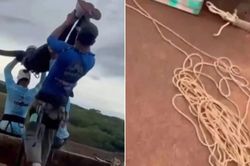 Video cô gái rơi 40 mét khi nhảy mạo hiểm ở Brazil: Quên buộc dây an toàn?