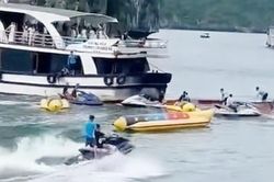 Nữ du khách tử vong sau cú va chạm của 2 tàu du lịch trên vịnh Lan Hạ