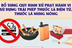 Bổ sung quy định xử phạt h&agrave;nh vi sử dụng tr&aacute;i ph&eacute;p thuốc l&aacute; điện tử, thuốc l&aacute; nung n&oacute;ng