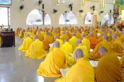 Trường hạ chùa Vạn Đức, Kiều Đàm (TP.HCM) Bố-tát kỳ đầu tiên trong mùa An cư kiết hạ Phật lịch 2570
