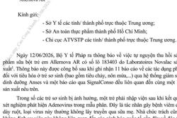 Bộ Y tế yêu cầu thu hồi ngay lô sữa trẻ em Allemnova AR của Pháp, sau 11 trường hợp bất thường