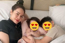 Khung hình hạnh phúc của Nhật Kim Anh bên hai con nhỏ