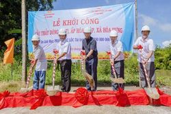 Khởi công xây dựng cầu Kênh Thầy Dòng Mới tại xã Hòa Hưng