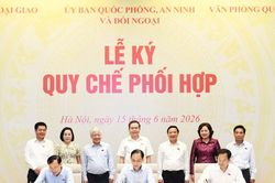 Chủ tịch Quốc hội Trần Thanh Mẫn chứng kiến lễ ký quy chế phối hợp tổ chức các hoạt động đối ngoại của lãnh đạo Quốc hội