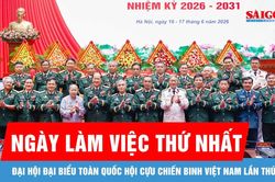 Ng&agrave;y l&agrave;m việc thứ nhất Đại hội đại biểu to&agrave;n quốc Hội Cựu chiến binh Việt Nam lần thứ VIII