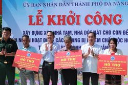 Khởi công xây nhà cho hộ con đẻ người hoạt động kháng chiến ở Sông Kôn