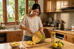 Mẹo bổ mít không dính nhựa vào dao
