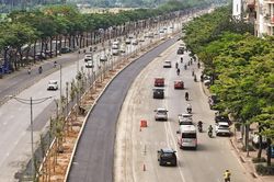 Tuyến đường kết nối sân bay Nội Bài thay áo mới khi dự án chống ngập dần về đích