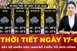 Dự báo thời tiết ngày 17-6: Bắc Bộ nhiều mây, Nam Bộ chiều tối mưa giông