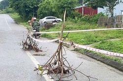 Xuất hiện điểm l&uacute;n bất thường tr&ecirc;n Quốc lộ 3B từng c&oacute; hố tử thần
