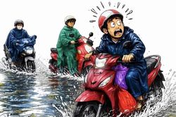 Đi đường ngày mưa