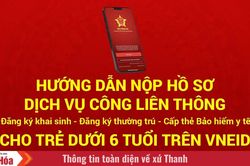 Hướng dẫn nộp hồ sơ Dịch vụ c&ocirc;ng li&ecirc;n th&ocirc;ng: Đăng k&yacute; khai sinh - Đăng k&yacute; thường tr&uacute; - Cấp thẻ Bảo hiểm y tế cho trẻ dưới 6 tuổi tr&ecirc;n VNeID