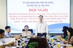 Sở D&acirc;n tộc v&agrave; T&ocirc;n gi&aacute;o tỉnh An Giang hướng dẫn triển khai Chương tr&igrave;nh mục ti&ecirc;u quốc gia cho đại biểu 8 x&atilde;