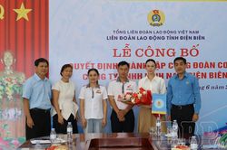 Thành lập Công đoàn cơ sở Công ty TNHH Linh Nam Điện Biên