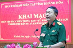 Khai mạc diễn tập t&aacute;c chiến trong khu vực ph&ograve;ng thủ kết hợp ph&ograve;ng thủ d&acirc;n sự x&atilde; Kh&aacute;nh Sơn năm 2026