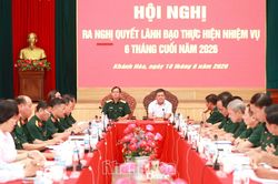 Đảng ủy Qu&acirc;n sự tỉnh Kh&aacute;nh H&ograve;a ra nghị quyết l&atilde;nh đạo thực hiện nhiệm vụ 6 th&aacute;ng cuối năm 2026