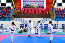 185 v&otilde; sinh L&acirc;m Đồng thi thăng đẳng quốc gia m&ocirc;n karate