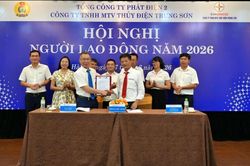 Hội nghị NLĐ năm 2026 của Thủy điện Trung Sơn: Thống nhất c&aacute;c giải ph&aacute;p thực hiện thắng lợi nhiệm vụ sản xuất kinh doanh