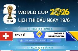 Lịch thi đấu World Cup 2026 ngày 19-6