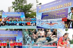 Giải bơi ứng dụng Công an Hà Nội năm 2026: Ấn tượng từ những cú bứt tốc thực chiến