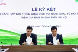 V-Green hợp tác EVNHANOI triển khai 10.000 tủ đổi pin