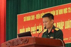 Viện kiểm sát Quân sự Khu vực 72 phối hợp phổ biến, giáo dục pháp luật tại Sư đoàn 309