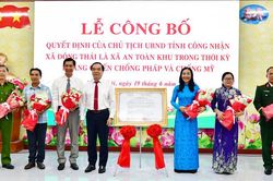 C&ocirc;ng nhận Đ&ocirc;ng Th&aacute;i l&agrave; x&atilde; an to&agrave;n khu