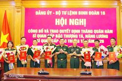 Binh đoàn 16 công bố và trao 38 quyết định thăng quân hàm thượng tá, nâng lương trung tá năm 2026