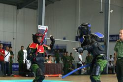 Hội thao Quân sự, võ thuật và thể thao Công an nhân dân khu vực III:Kịch tính ở nội dung thi đấu đối kháng gậy ngắn và súng trường bắn tỉa 120m