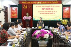 Ban Văn h&oacute;a - X&atilde; hội thẩm tra dự thảo nghị quyết tr&igrave;nh Kỳ họp thứ tư, HĐND tỉnh kh&oacute;a XX