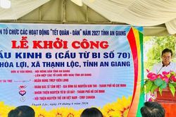 An Giang: Khởi c&ocirc;ng x&acirc;y dựng cầu Kinh 6 x&atilde; Thạnh Lộc