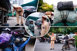 CSGT ngăn chặn hàng loạt xe máy 'nhiều không' trên Đại lộ Thăng Long