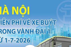 Từ ngày 1-7, Hà Nội miễn phí vé xe buýt trong Vành đai 1