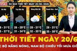 Thời tiết ngày 20-6: Bắc Bộ nắng nóng, Nam Bộ chiều tối mưa giông