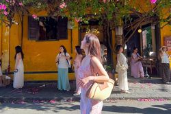 Ca sĩ Hàn Quốc mê mẩn hoa giấy Hội An
