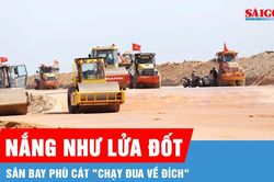 Đường băng mới s&acirc;n bay Ph&ugrave; C&aacute;t chạy đua về đ&iacute;ch dưới nắng hạn