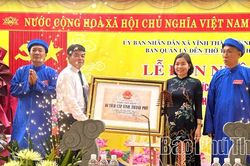 X&atilde; Vĩnh Th&agrave;nh đ&oacute;n nhận Bằng xếp hạng Di t&iacute;ch lịch sử văn h&oacute;a cấp tỉnh Đền thờ T&ocirc; Thế Huy