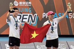 Trương Vinh Hiển - Đỗ Minh Qu&acirc;n lại 'ẵm' HCV pickleball ở Trung Quốc