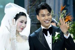 Cô dâu Bích Hạnh của cầu thủ Văn Thanh công khai con riêng tại đám cưới