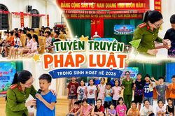 Công an xã mang đến những giờ sinh hoạt hè bổ ích, an toàn cho thanh, thiếu nhi