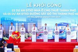 Thủ tướng Lê Minh Hưng dự Lễ khởi công đồng thời 3 dự án nhà ở cho thuê, 5 tuyến đường sắt đô thị tại Hà Nội