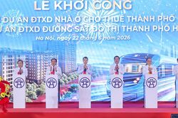 Thủ tướng dự lễ khởi công 5 tuyến đường sắt, 3 dự án nhà ở cho thuê tại Hà Nội