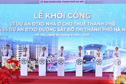 [Ảnh] Thủ tướng Lê Minh Hưng dự Lễ khởi công các dự án nhà ở cho thuê và đường sắt đô thị Hà Nội